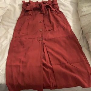 Linen Zara skirt in brick color